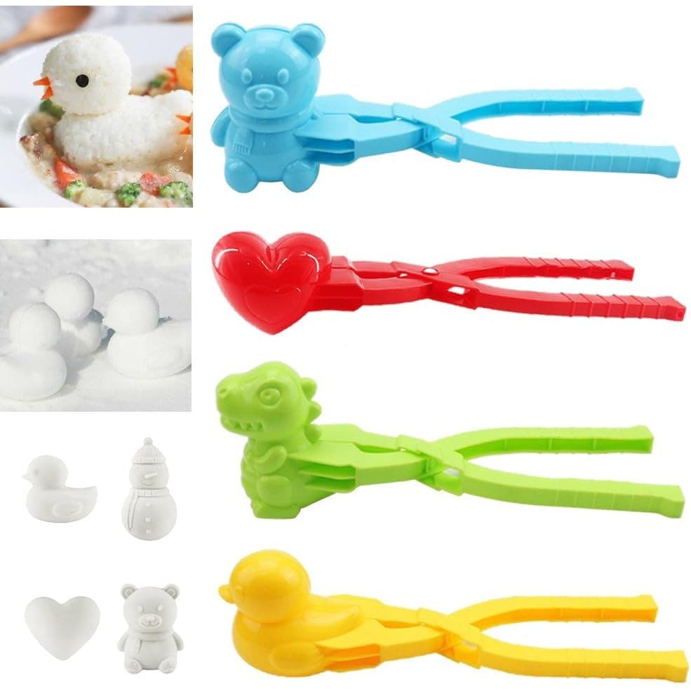 Molde para bolinhos de arroz em formato de pato, molde para sushi em formato de animal DIY, colher e pinça para fazer bo
