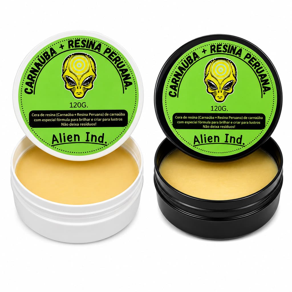 Kit 2 Cera De Polimento Alien Para Lataria + Cera Revitalizadora De Plástico e Borracha