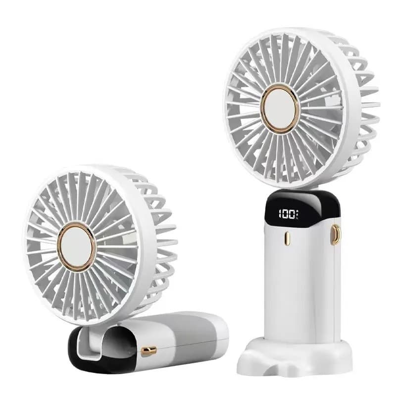 Ventilador Portátil de Mão, Ventilador Pessoal Dobrável para Viagem, 5 Velocidades, 90 ° Ventilador Portátil Recarregáve