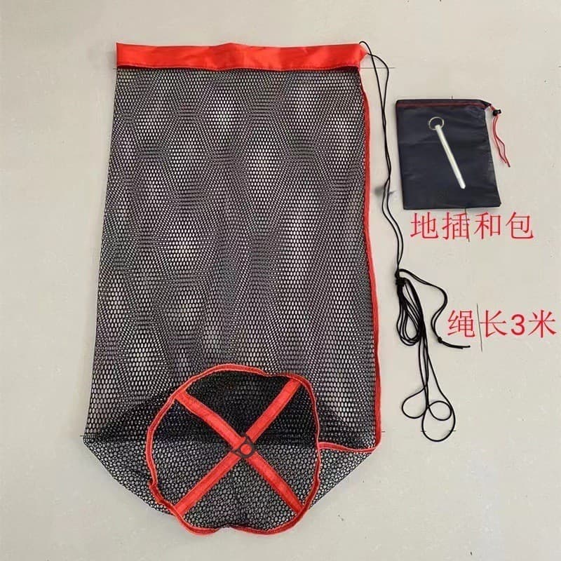 Rede de pesca invisível e reforçada com cordão, saco de rede para fixação no solo para captura de peixes, pesca selvagem