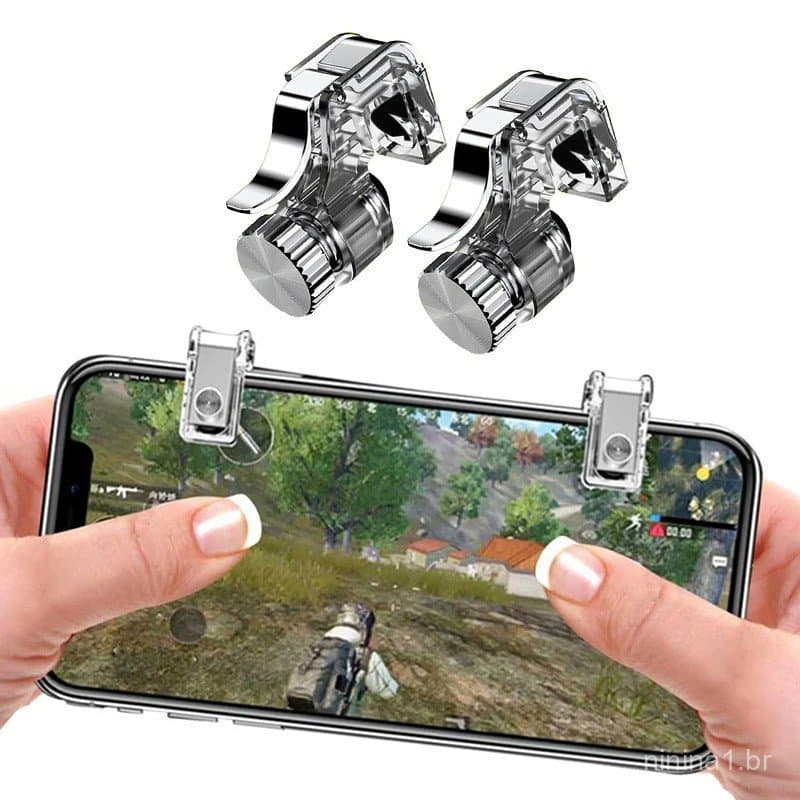 Gatilho Free Fire Botões R1 L1 Jogo De Tiro Para Celular Par De Joystick + Luva de brinde