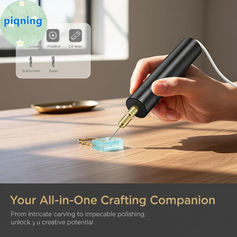 Piqning Mini Furadeira Elétrica Portátil Alimentada Por USB , 3 Brocas Incluídas , Desempenho Estável Para Projetos DIY