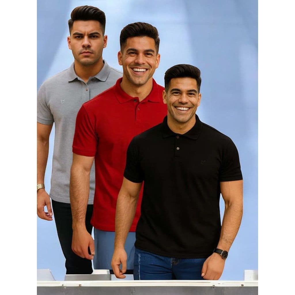 Camisa Masculina Polo Piquet Poliester Slim Fit Premium Tecido Anti-pilling