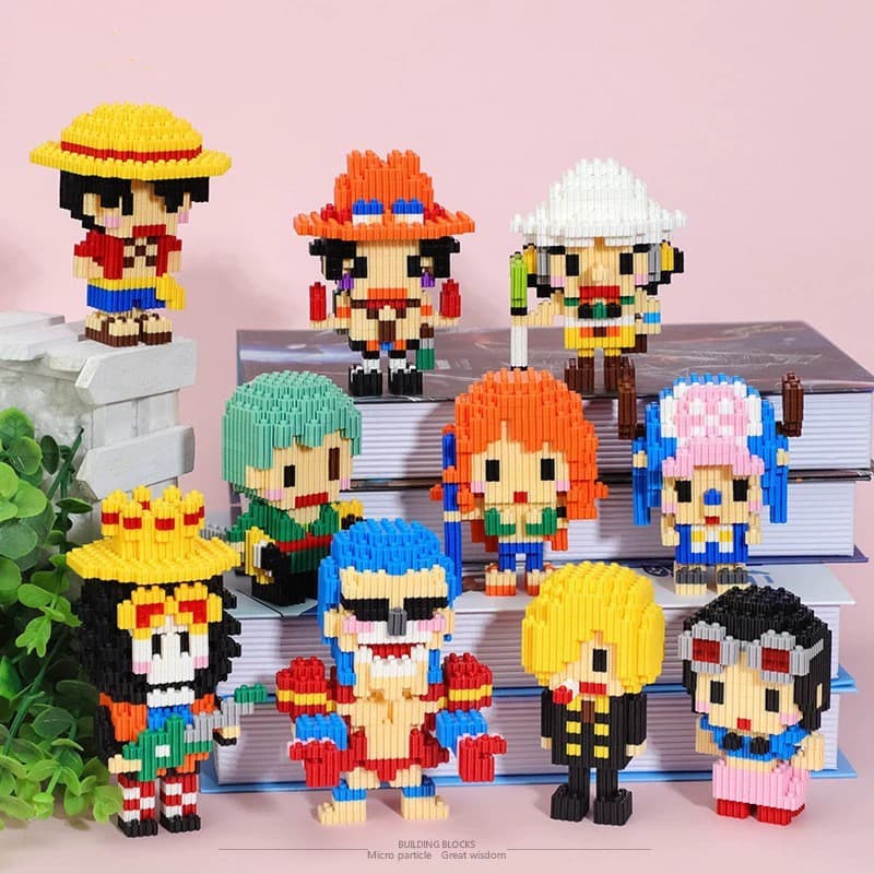 Hot Anime One Piece mini Building Blocks Luffy Kakashi Modelo 3D Montagem De Bricolagem Modelagem De Brinquedo Educativo
