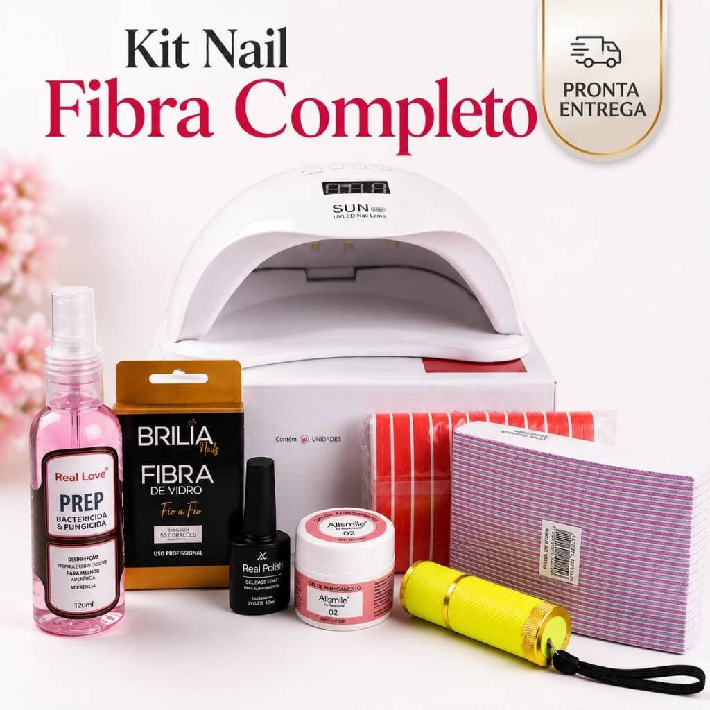 Kit Nail Manicure Alongamento Em Gel Com Cabine Sun 5 + Brinde Lanterna Led Branca