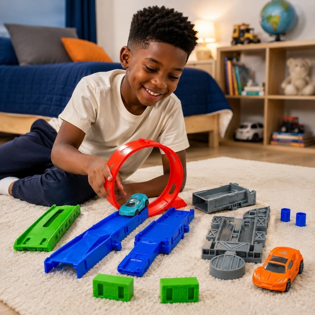 Brinquedo Infantil Carrinho Lançador Pista Crianças Veiculo Presente Rampas Corrida Menino