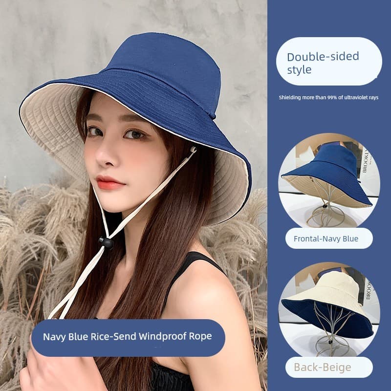 Chapéu balde chapéu de sol verão dupla Face feminino grande borda capa rosto chapéu de sol Anti-ultravioleta de s