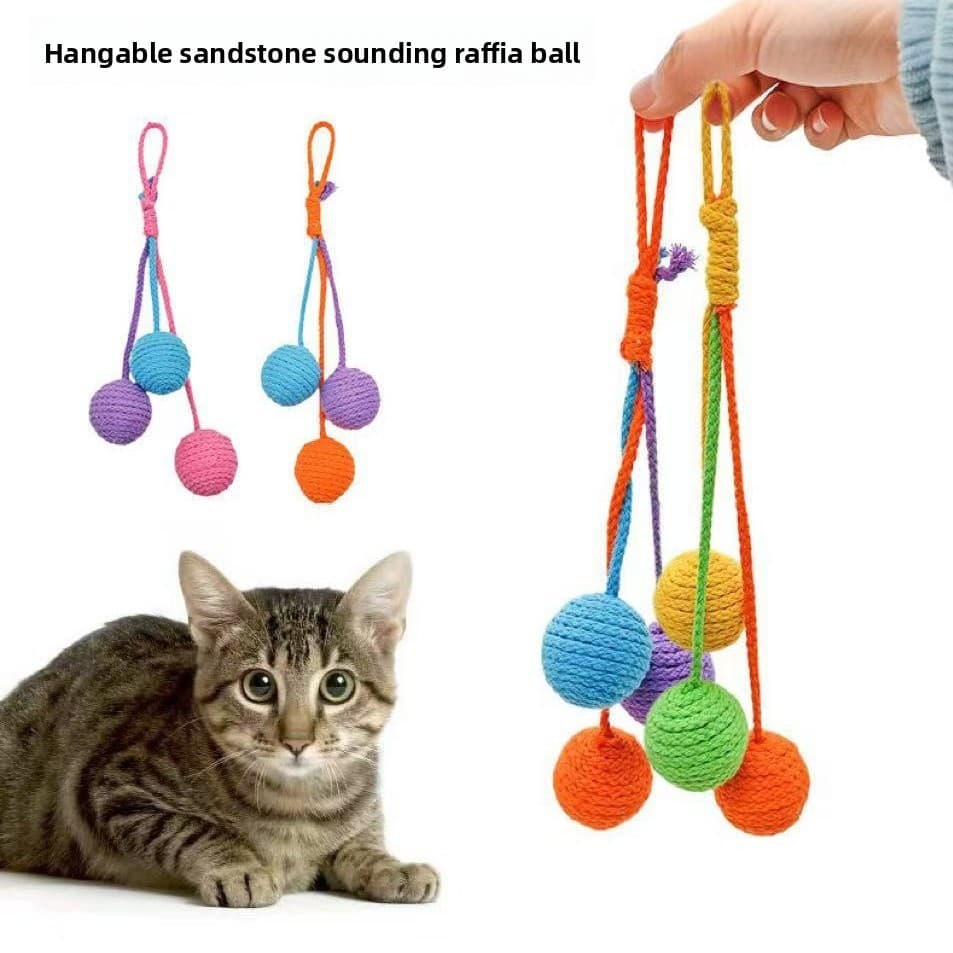 Brinquedos Para Gatos De Estimação Aliviar O Tédio Espada Bola De Cânhamo Pode Pendurar Gatinhos Gato Provocando Varas R