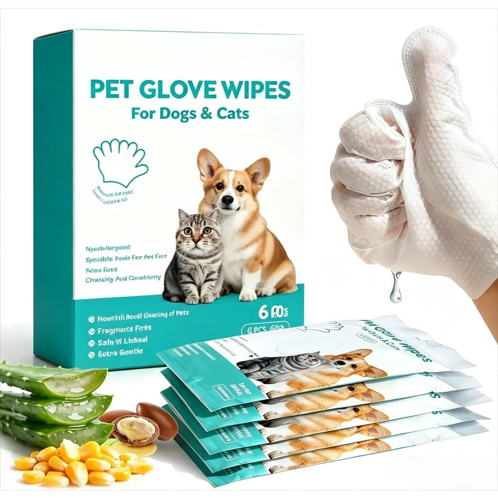 Toalhetes De Luva Para Animais De Estimação , Cães E Gatos , Sem Enxágue , Luvas De Limpeza , Grossos Cheiro , Banho Águ