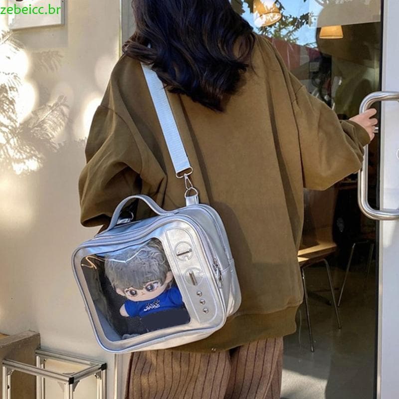 zebeicc Retro Bolsa Ombro Adorável Pino Display Mochila Estética Crossbody Saco Itabag Claro Mensageiro