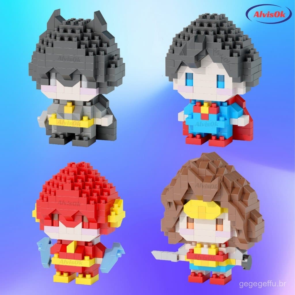 Mini Blocos Super Heróis e Anime Figura Colecionável Brinquedo Criativo