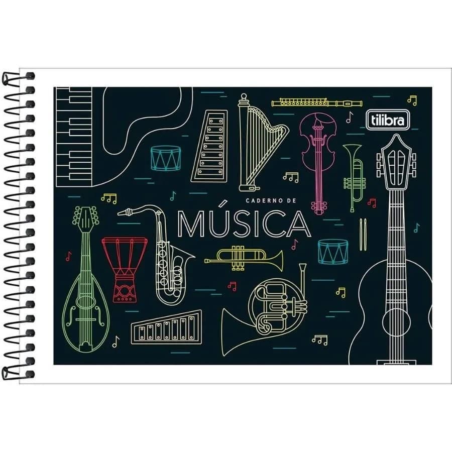 CADERNO DE MUSICA PEQUENO CAPA FLEXIVEL ESPIRAL 48F TILIBRA