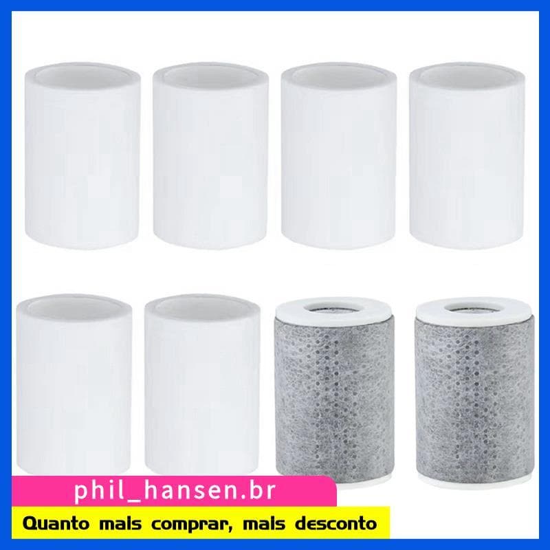Filtro Extensor De Torneira , Conjunto De Substituição De 8 Peças Com 2 Fibras De Carbono E 6 Filtros De Algodão PP Para