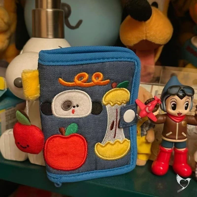 Carteira De Lona Fofa De Desenho Animado , Zíper Curto , Dobrável , Pequena , Jeans , Veludo , Porta-Cartões , Bolsa De