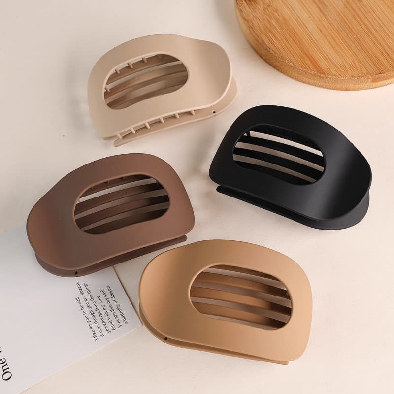2025 novo estilo fosco Oval clipe plano simples francês grande grampo de cabelo curvo confortável Design curvo grampo de