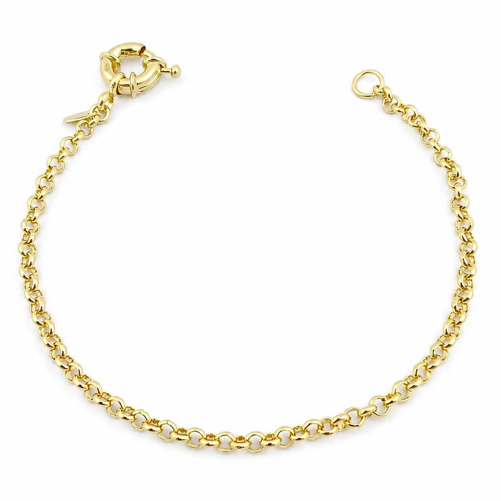 Pulseira Elo Português Fecho Boia Banhado a Ouro 18k