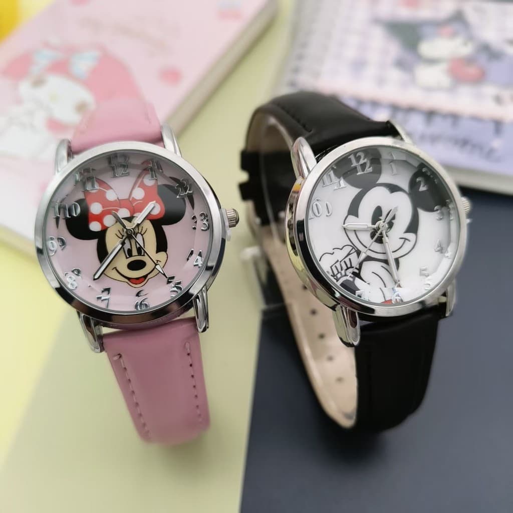 ((Relógio à prova d'água para bebês) Moda Mickey Cartoon relógio Crianças Mickey Mouse Menino Menina Estudante Relógio d