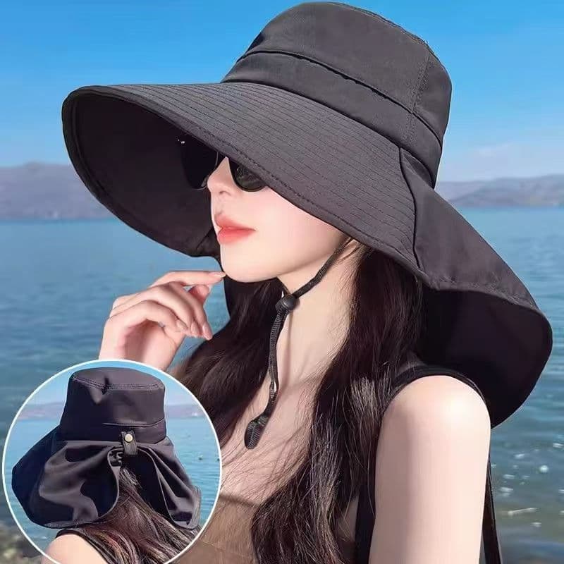 Aba grande Anti-ultravioleta protetor solar capa rosto verão xale ciclismo chapéu de sol balde chapéu de sol chapéu à be