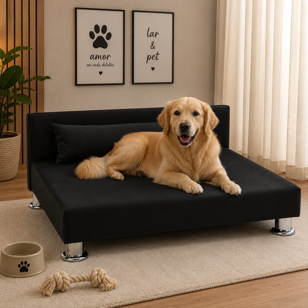 Cama Pet Thor M 60x80x20cm - Suporta até 30kg com Máximo Conforto