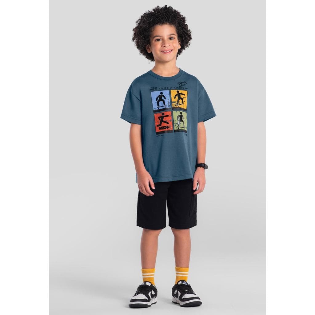 Conjunto infantil menino em moletinho de skate Brandili