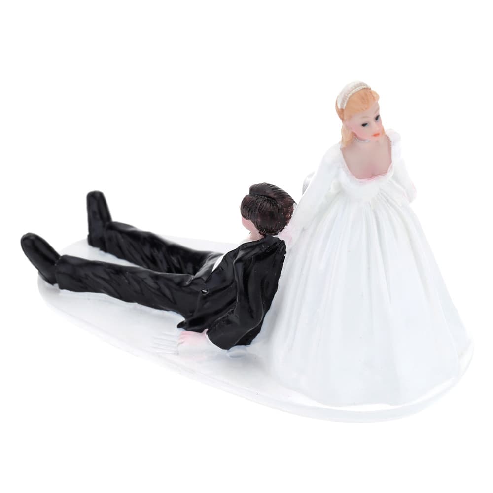 Nvstel-br resina sintética de alta qualidade, noiva e noivo, bolo de casamento, decoração de festa romântica, estatueta