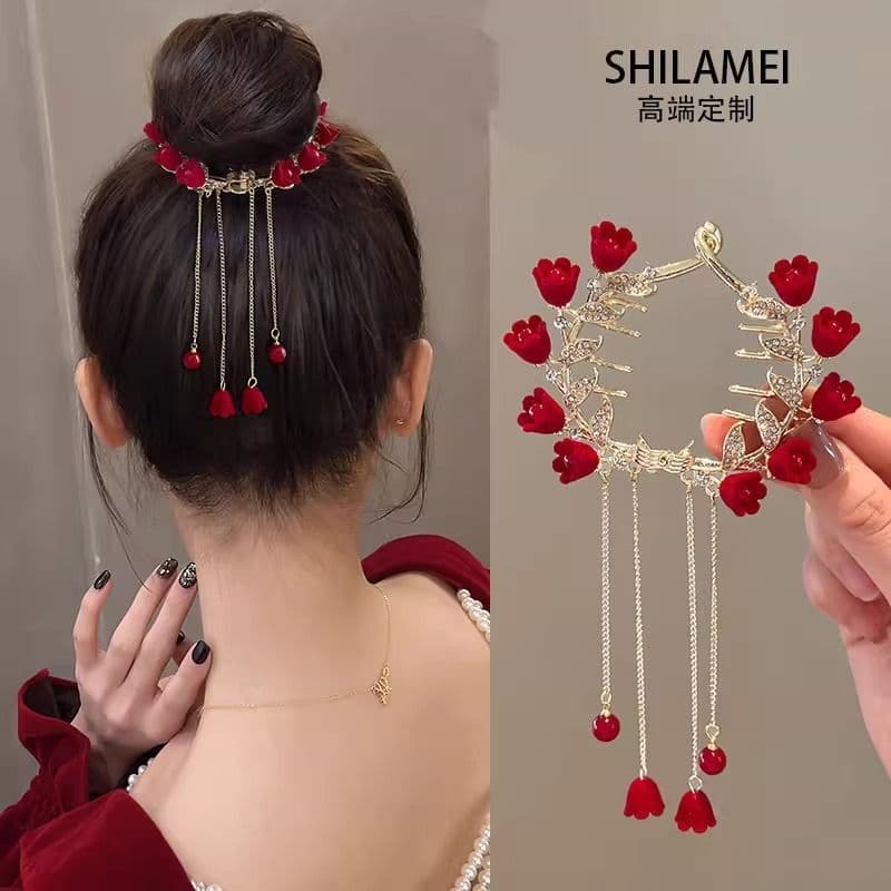 Grampo de cabelo com borla, grampo de cabelo para meninas quentes, férias, foto, acessórios de cabelo combinados