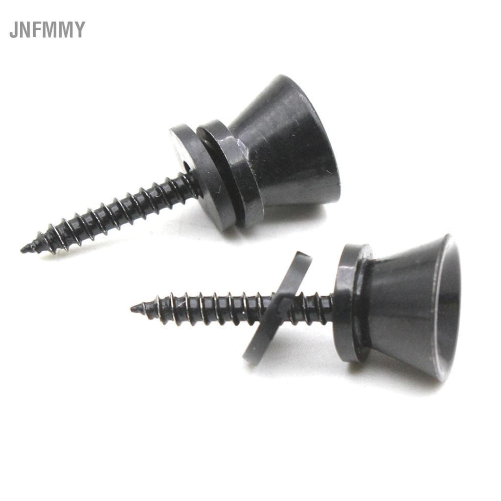 Jnfmmy Fangzi 2 peças pinos de bloqueio de alça de guitarra peg metal preto/prata para ukulele elétrico acústico baixo