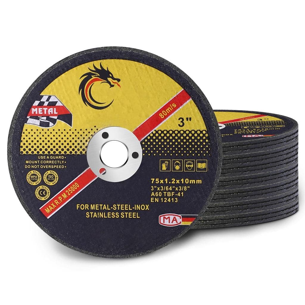 Roda de Corte de 3 Polegadas, Pacote com 20 Unidades - Disco de Corte de 3” x 1/16” x 3/8” para Esmerilhadeira, Aço Inox