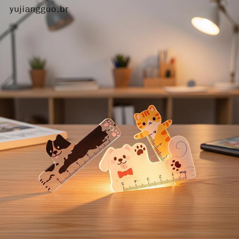 # Novo Conjunto De Mini Régua De Plástico De Animal Fofo De Desenho Animado 5 Peças 5 Cm Marcador Portátil Reta Para Uso