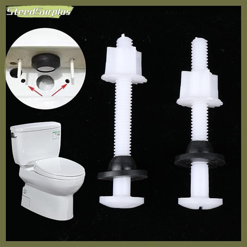 SS 2 Peças De Parafusos De Reparo De Dobradiça De Assento De Vaso Sanitário De Plástico + Montagem + Kit De Arruelas Par
