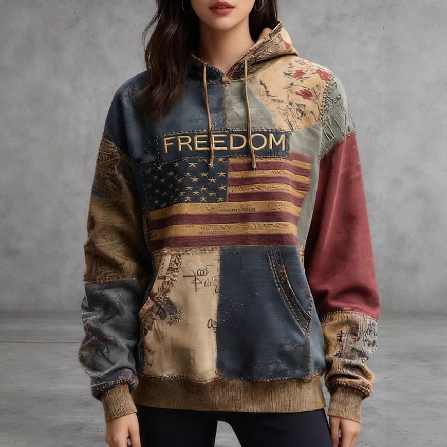 Novo ponto de acesso Casual feminino estampado Link de manga comprida; Chapéu; Moletom Outono Inverno