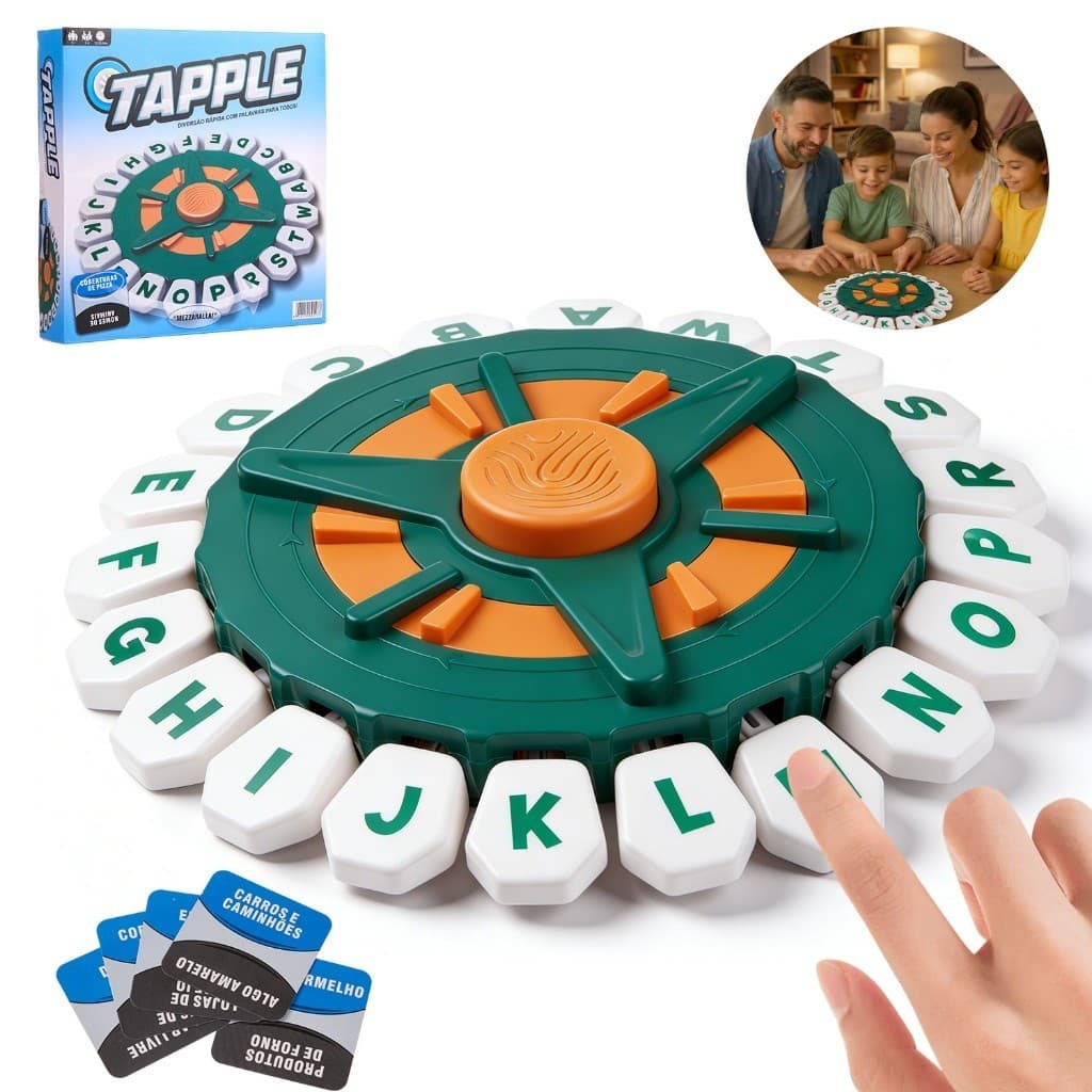 JogoJunto Jogo De Palavras Stop Adedonha Com Cartas Categorias Temporizador 10s Botão Eletrônico Brinquedo Crianças