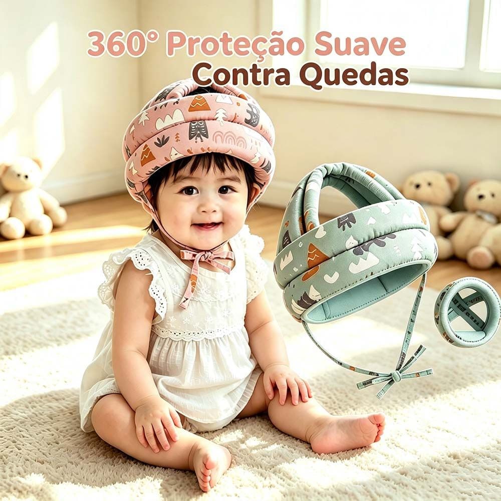 Chapéu De Proteção Infantil Capacete De Segurança Para Bebês Ajustável Anti-Colisão