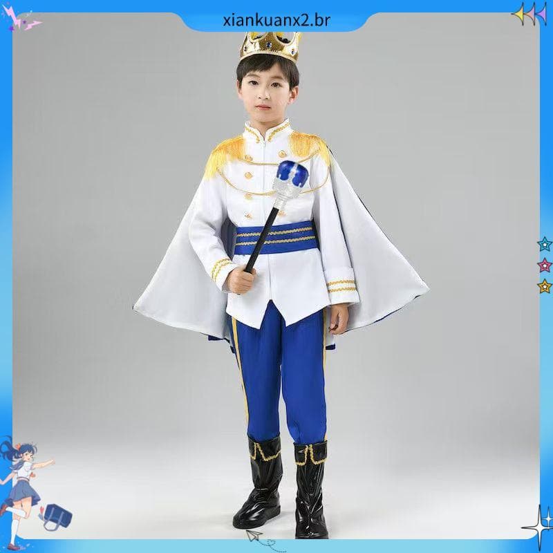 Halloween crianças traje menino rei príncipe desempenho traje vestido co splay Cosplay traje de desempenho do jardim de