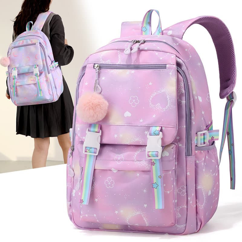 Novo modelo de mochilas escolares para meninas do primeiro ao sexto ano, com um design sofisticado, leve e ultra-leve, a