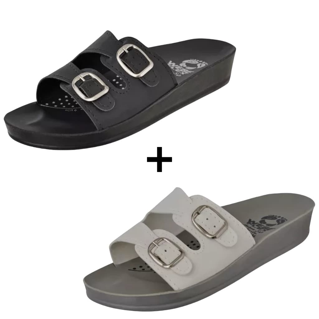 Kit 2 Pares De Chinelo Ortopédico Feminino Macio Confortável Esporão Fascite Plantar Massageador
