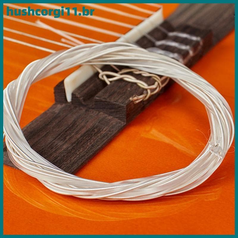 HUSH 6 Peças De Cordas De Guitarra Nylon Conjunto Prateadas Para Clássica BR