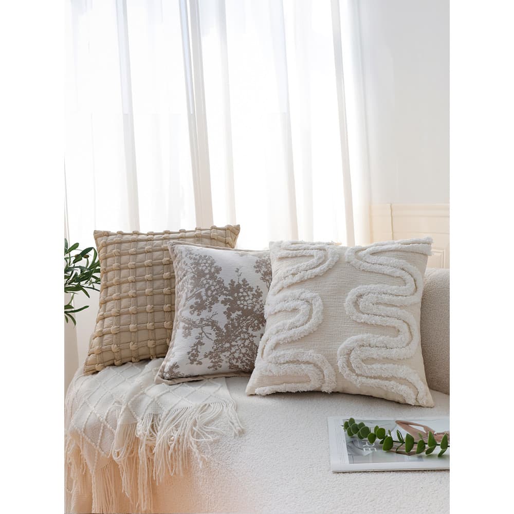 Fronha francesa sala de estar sofá almofada estilo creme modelo quarto volta almofada Bay janela capa almofada com núcle