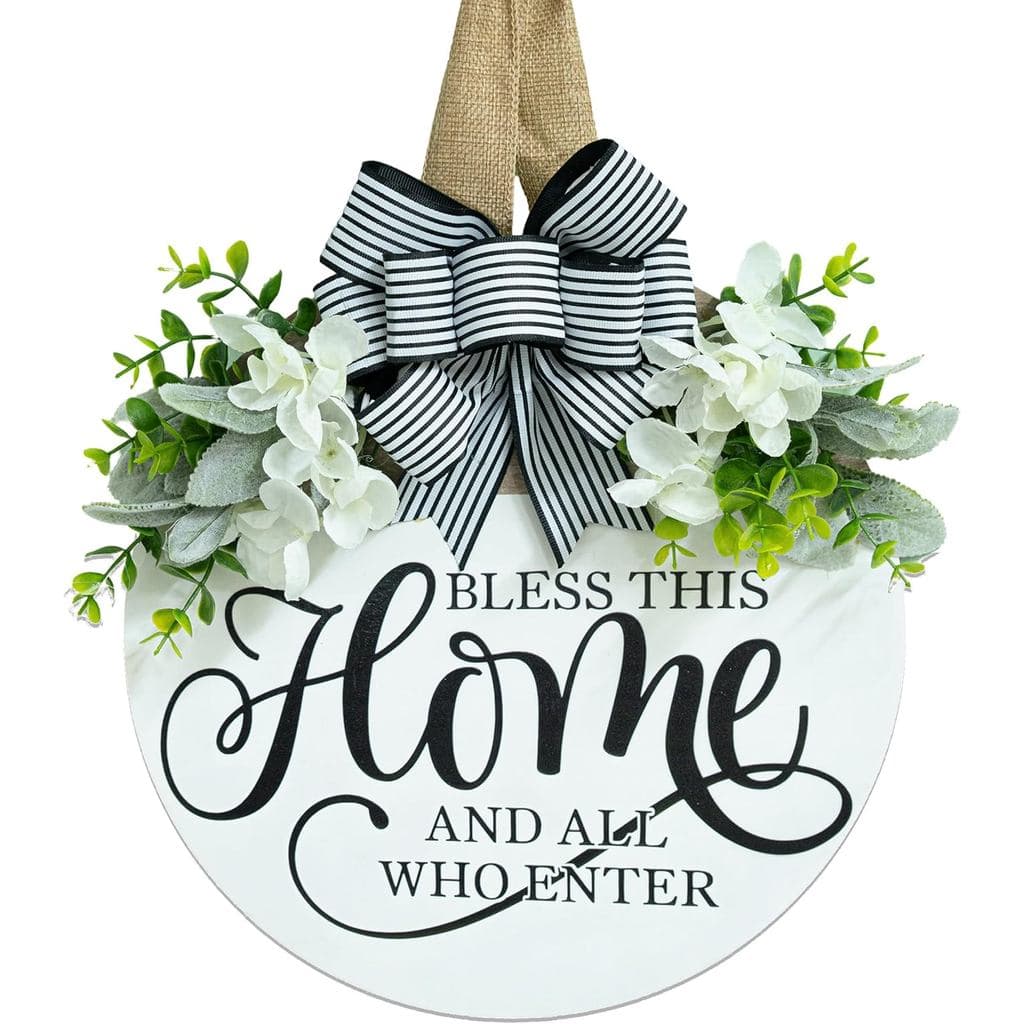 Placa de Boas-Vindas para Porta de Entrada, Decorações de Boas-Vindas para Casa, Guirlandas para Porta de Entrada, Decor