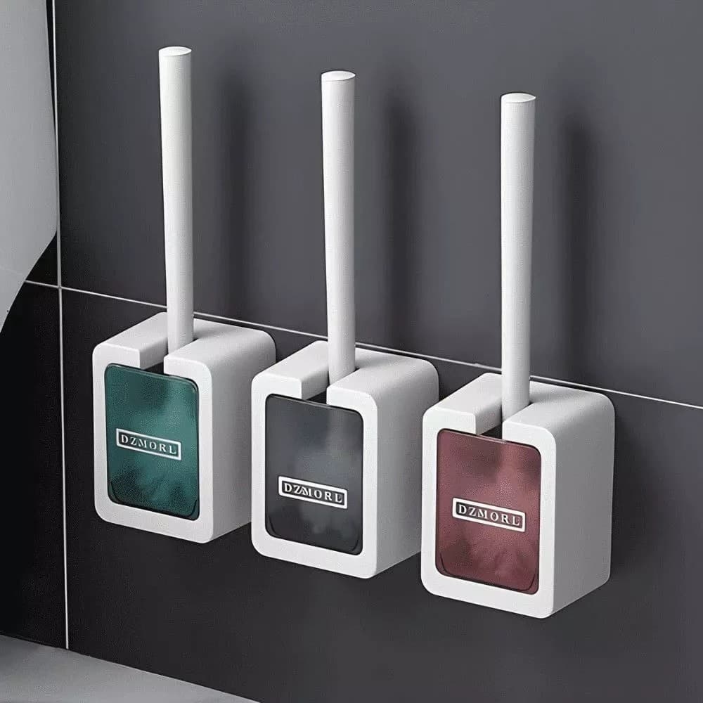 Escova Sanitaria Plastico Suporte Fechado Higienico Esfregar Vaso Remove Limo Sujeira Bacterias