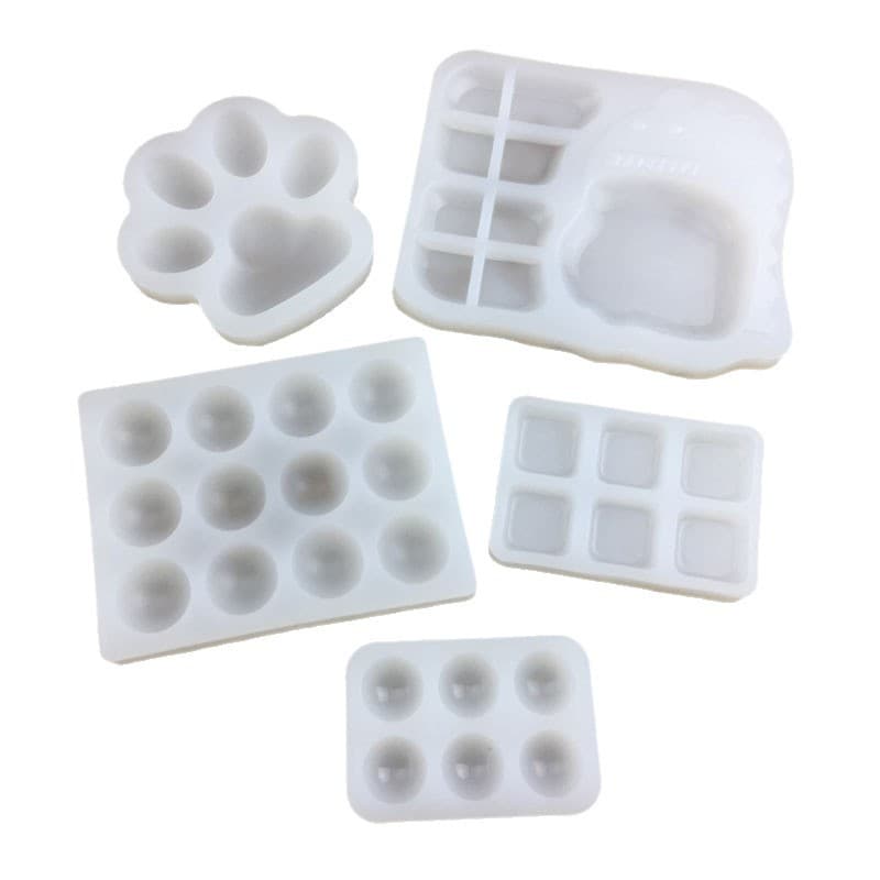Quadrado Circular Dinossauro Gato Pata Paleta De Cores Molde De Silicone Acrílico Lavagem Livre Pigmento Pintura Portáti