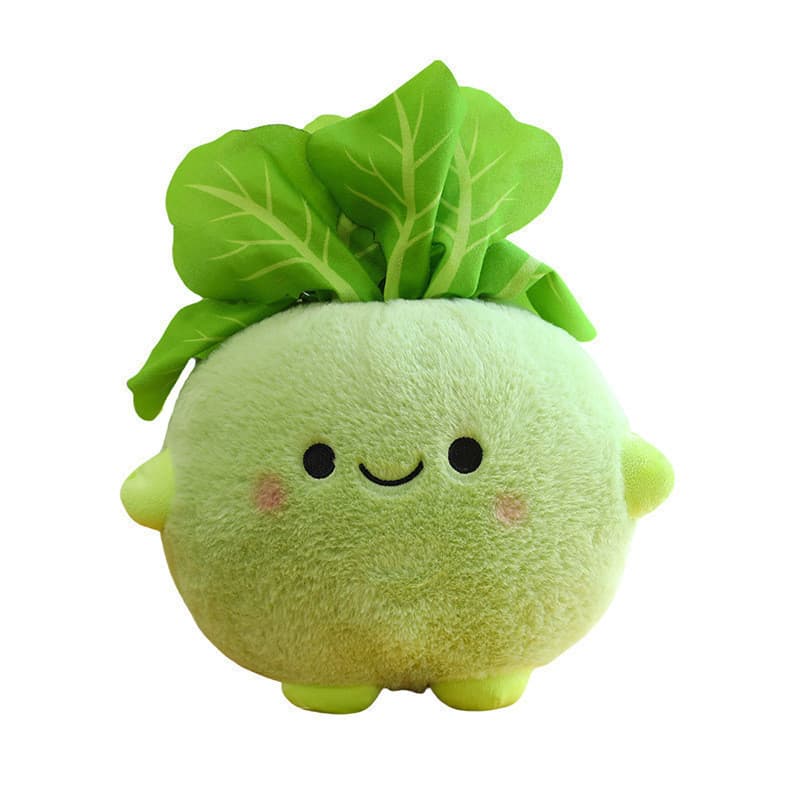 Pelúcia De Repolho Kawaii – Brinquedo De Vegetal Super Macio Com Expressão Deslumbrante Caprichosa De Jardim Para Dramat