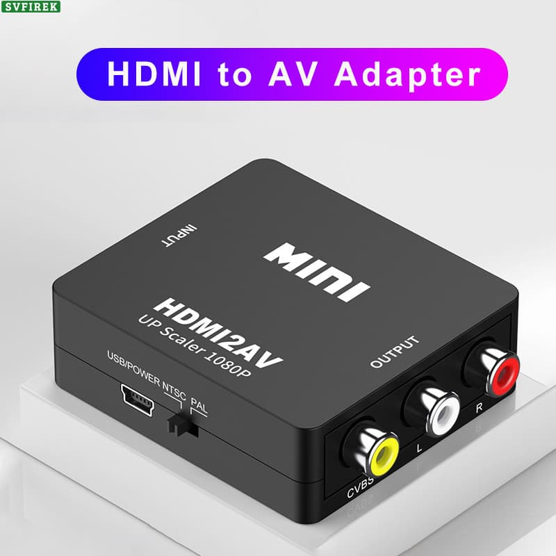 1080P Mini HDMI Para AV RCA CVBS Conversor De Vídeo Adaptador Suporte NTSC PAL Plug And Play Conversão De Sinal HD TV An