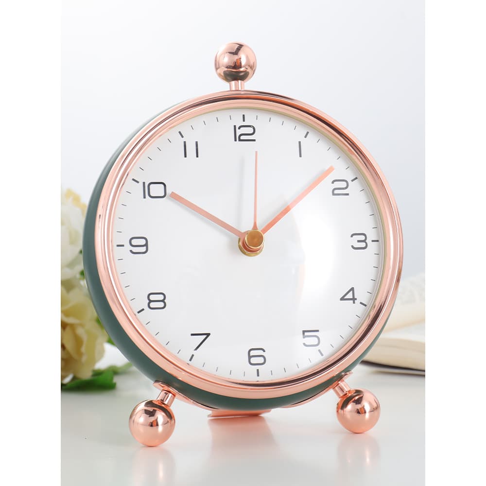 Luz de luxo relógio mesa sala estar decoração relógio TV gabinete Metal sentado moderno simples relógio mesa HD8093