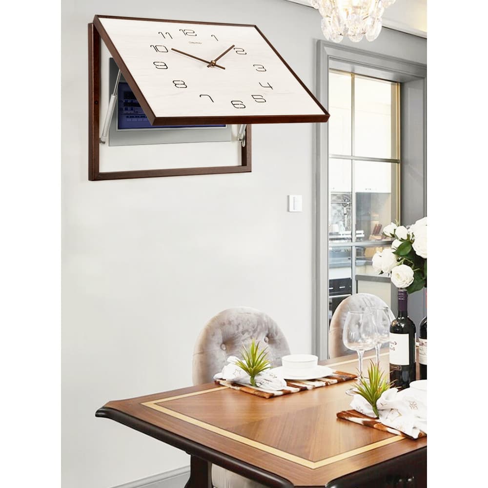 Nordic relógio de parede sala estar criativo bloqueio medidor caixa decorativa moderno simples quadrado grande relógio p