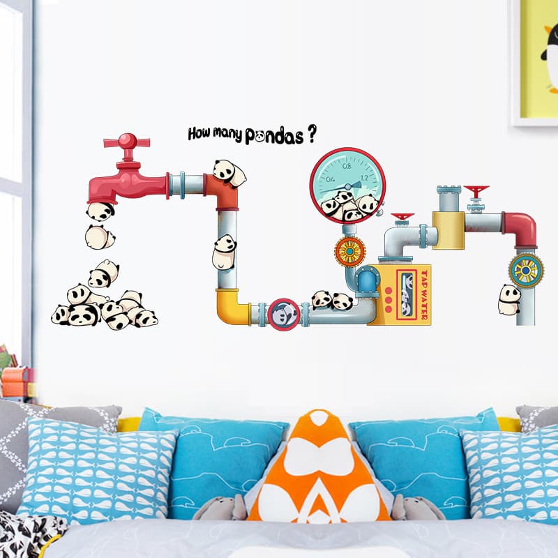 Adesivos de decoração de parede de quarto infantil, papel de parede criativo, autoadesivo, fundo de cabeceira, desenho a