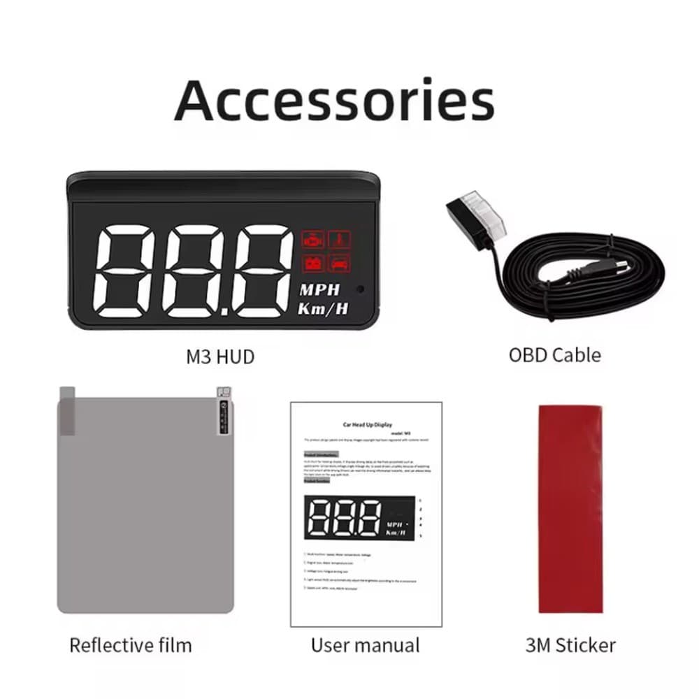 M3 OBD2HUD Head Up Display obd2 Velocidade Do Carro A Bordo Computador Quilometragem De Combustível Com Alarme Acessório