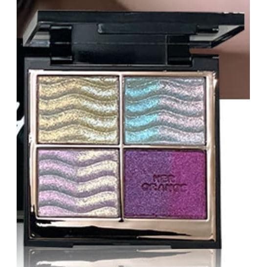 Paleta de Sombras Duocromáticas de 4 Cores, Sombra de Olhos Multicromática com Brilho e Glitter, Maquiagem Metálica para