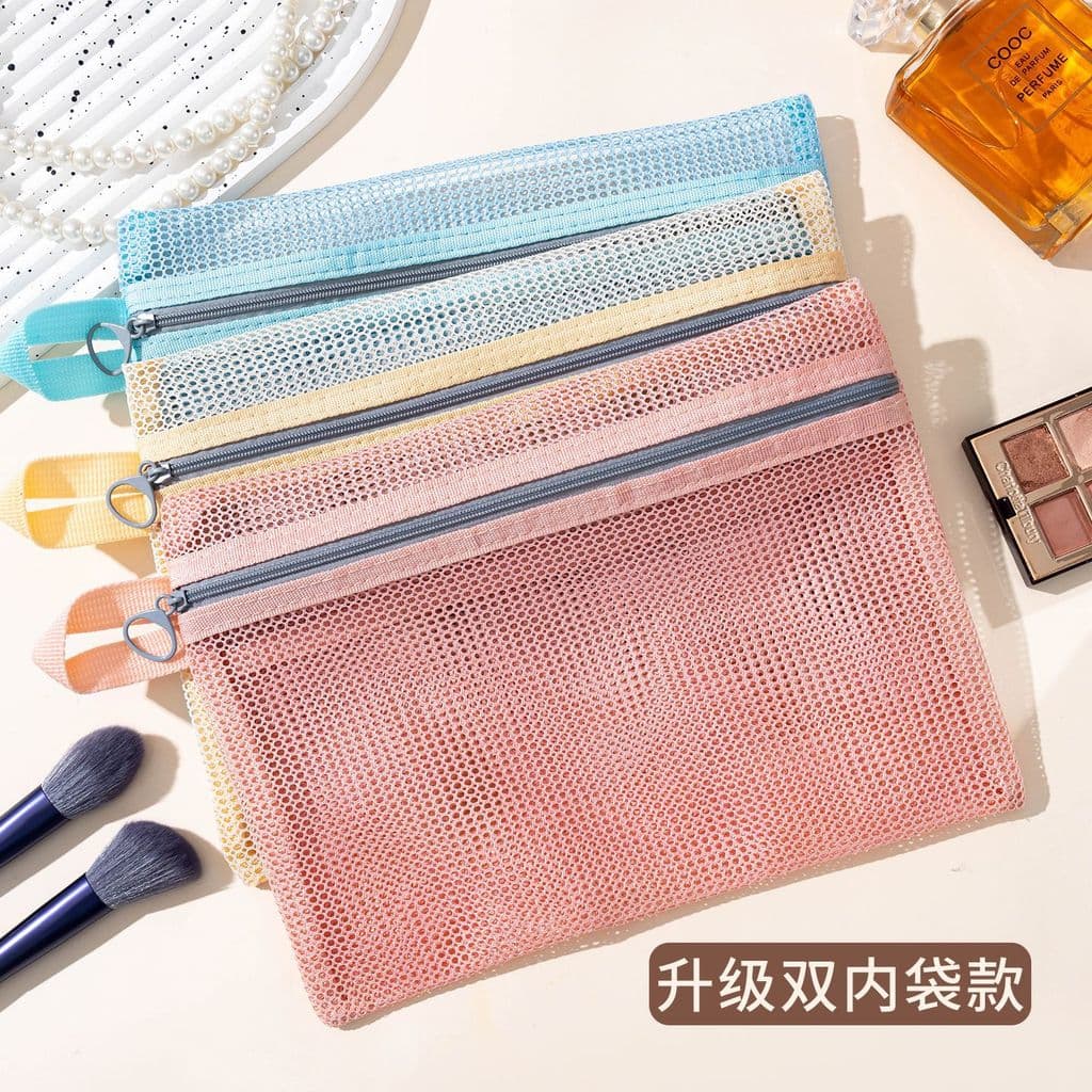 Bolsa de maquiagem, bolsa de malha para batom, bolsa portátil simples, bolsa de viagem para fones de ouvido e cabos de d
