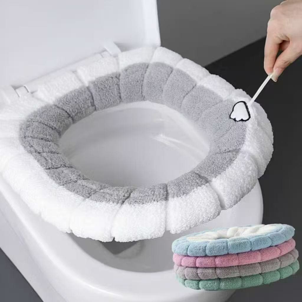 Capa de assento sanitário confortável, almofada reutilizável para banheiro.